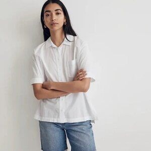 Madewell NWT Signature Poplin Short-Sleeve Button-Down Shirt